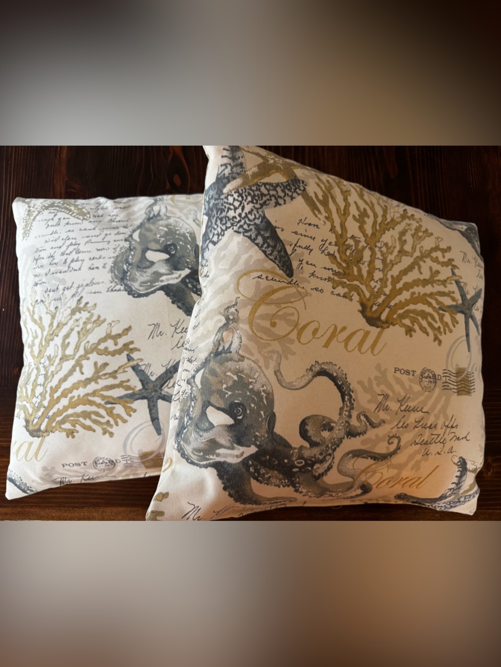 Two ocean theme pillows